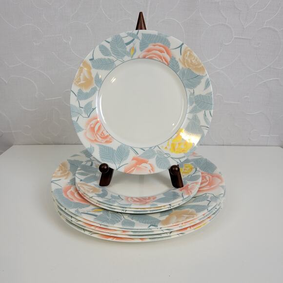 Arcopal Kitchen Dinner Plates One Size White Floral French Glass Tropical Set - Picture 1 of 13
